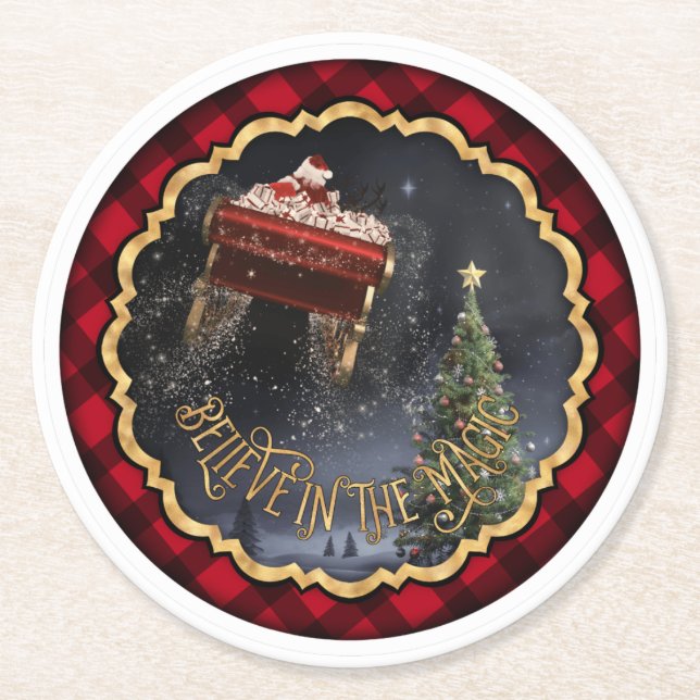 Dessous-de-verre Rond En Papier Croire à la magie (Devant)