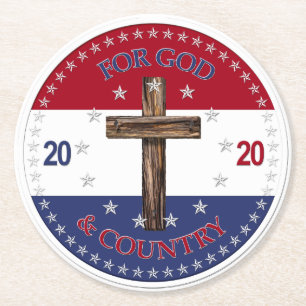 Dessous-de-verre Rond En Papier Croix 2020 pour Dieu et la Patrie