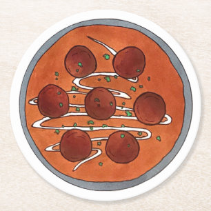 Dessous-de-verre Rond En Papier Cuisine indienne Malai Kofta Plat végétarien