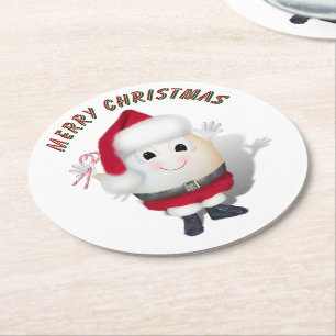 Dessous-de-verre Rond En Papier Cute Egg Père Noël - Noël extraordinaire
