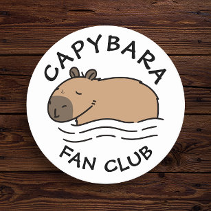 Dessous-de-verre Rond En Papier Cute Swimming Capybara Personnalisé