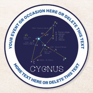 Dessous-de-verre Rond En Papier Cygnus de constellation de l'hémisphère nord