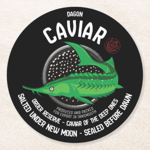 Dessous-de-verre Rond En Papier Dagon Caviar - Abyssal Luxe d'Innsmouth