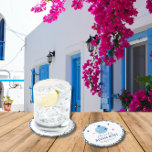 Dessous-de-verre Rond En Papier Dancing Queen grec Musical disco baby shower<br><div class="desc">Dessous de verre en papier rond éditable Dancing Queen baby shower, d'inspiration méditerranéenne grecque, avec bougainvilliers. Laissez-vous tenter par le charme de la Méditerranée avec la collection de baby showers Mamma Mia ! Célébrez l'arrivée de votre petit dans les tons sereins de carrelage bleu et blanc qui rappellent le bord...</div>