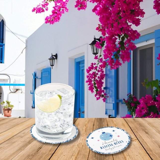 Dessous-de-verre Rond En Papier Dancing Queen grec Musical disco baby shower (Créateur téléchargé)