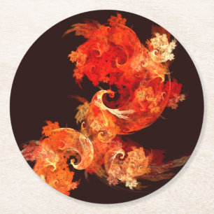 Dessous-de-verre Rond En Papier Danse Feux d'artifice Art Abstrait