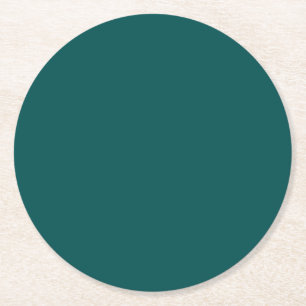 Dessous-de-verre Rond En Papier Dark Teal Solid Color