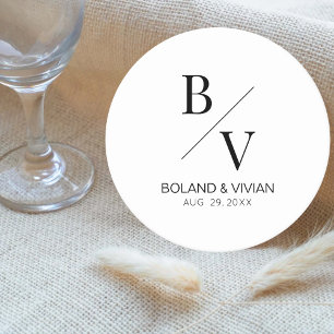 Dessous-de-verre Rond En Papier Décor minimaliste Mariage Dessous de verre de mari