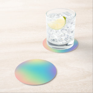 Dessous-de-verre Rond En Papier Dégradé arc-en-ciel magnifique