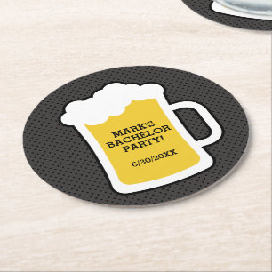 Dessous-de-verre Rond En Papier Dégustation de bière Bachelor Party Favoriser