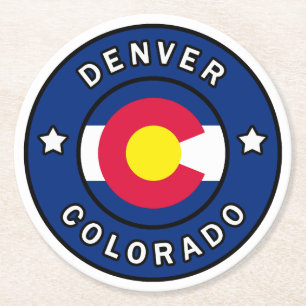 Dessous-de-verre Rond En Papier Denver le Colorado
