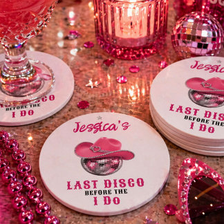 Dessous-de-verre Rond En Papier Dernière Disco Avant de Dire "Oui" à un Célibatair