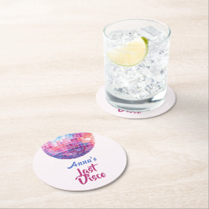 Dessous-de-verre Rond En Papier Dernière soirée Disco entre filles   Paper Coaster