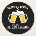 Dessous-de-verre Rond En Papier Des bières à 30 ans<br><div class="desc">Dessous de verre de 30 ans pour les fromages et les bières</div>