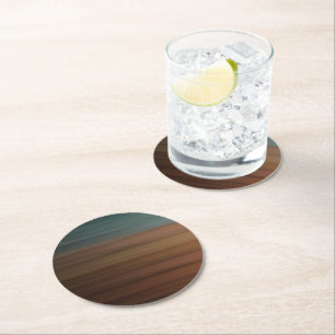 Dessous-de-verre Rond En Papier Désert Peint Sud-Ouest Faux Wood