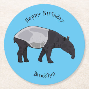 Dessous-de-verre Rond En Papier Dessin sur Tapir