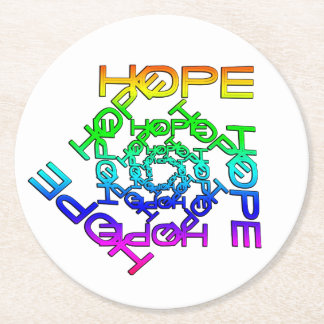 Dessous-de-verre Rond En Papier Dessous de verre Avec MultiColor Word HOPE Écrit