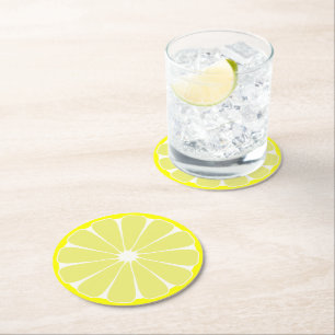 Dessous-de-verre Rond En Papier Dessous de verre citron en papier