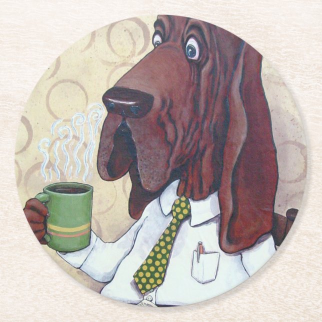 Dessous-de-verre Rond En Papier dessous de verre Coffee Hound (Devant)