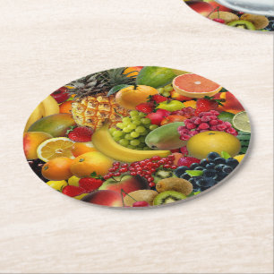 Dessous-de-verre Rond En Papier Dessous de verre de fruits
