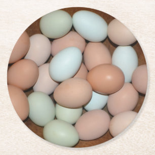 Dessous-de-verre Rond En Papier Dessous de verre de la fête des oeufs de poulet