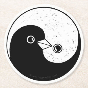 Dessous-de-verre Rond En Papier dessous de verre de papier de Yin Yang