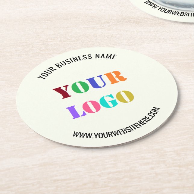 Dessous-de-verre Rond En Papier Dessous de verre de papier d'entreprise texte pers (Incliné)