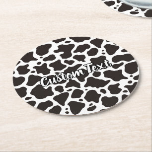 Dessous-de-verre Rond En Papier Dessous de verre de papier Motif de vache