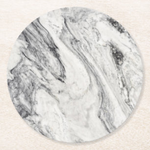 Dessous-de-verre Rond En Papier Dessous de verre de papier Motif en marbre
