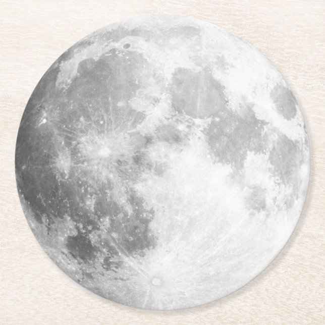 Dessous-de-verre Rond En Papier Dessous de verre de papier Pleine lune (Devant)
