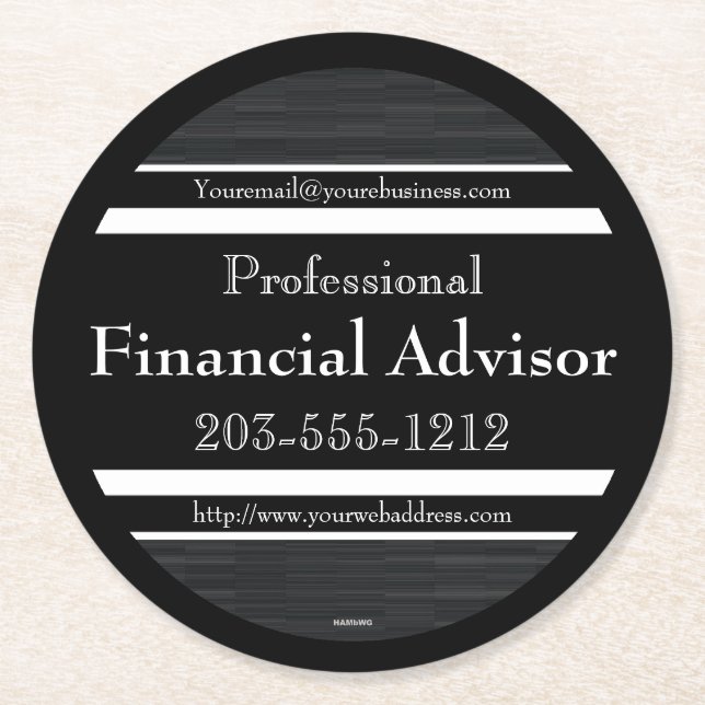 Dessous-de-verre Rond En Papier Dessous de verre de papier publicitaire profession (Devant)