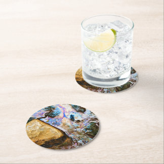 Dessous-de-verre Rond En Papier dessous de verre de papier rond à eau douce nature