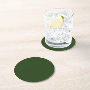 Dessous-de-verre Rond En Papier Dessous de verre de papier rond vert de la forêt f