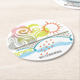 Dessous-de-verre Rond En Papier Dessous de verre de Portland de pont d'île de Ross