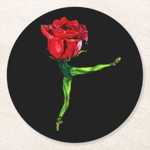 Dessous-de-verre Rond En Papier Dessous de verre en papier Ballerine Rose