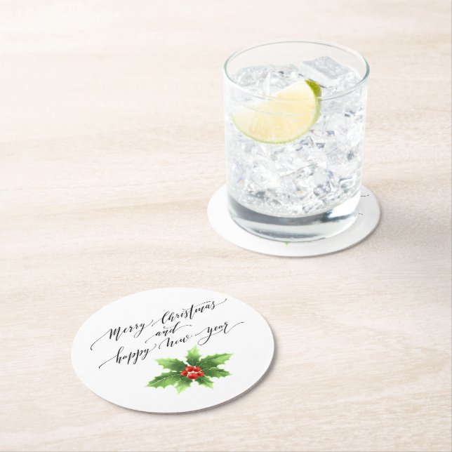 Dessous-de-verre Rond En Papier Dessous de verre en papier de Noël (En situation)