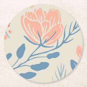 Dessous-de-verre Rond En Papier Dessous de verre en papier - Design élégant rose e