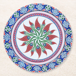 Dessous-de-verre Rond En Papier Dessous de verre en papier élégants et luxueux