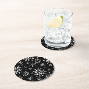 Dessous-de-verre Rond En Papier Dessous de verre en papier flocon de neige