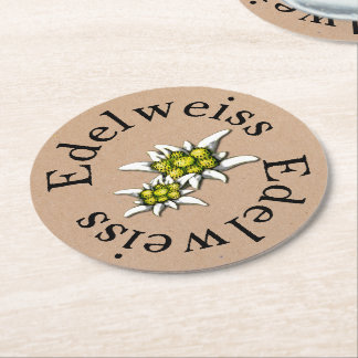Dessous-de-verre Rond En Papier Dessous de verre en papier floral Edelweiss