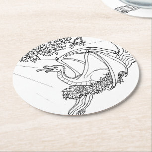 Dessous-de-verre Rond En Papier Dessous de verre en papier - Le nid du dragon
