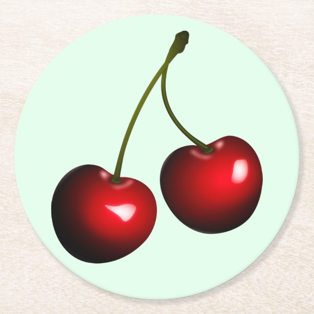 Dessous-de-verre Rond En Papier Dessous de verre en papier pour cerises sucrées -  (Devant)