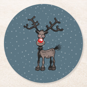 Dessous-de-verre Rond En Papier Dessous de verre en papier Renne Rudolph