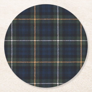 Dessous-de-verre Rond En Papier Dessous de verre en papier Tartan