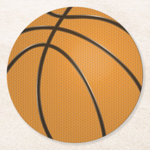 Dessous-de-verre Rond En Papier Dessous de verre en plastique rond de basket-ball