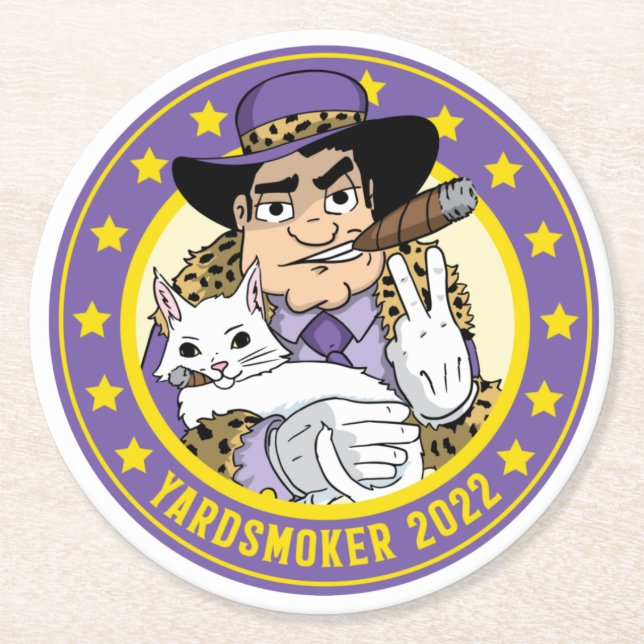 Dessous-de-verre Rond En Papier Dessous de verre fumeur (Devant)