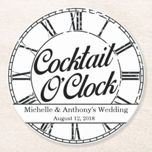 Dessous-de-verre Rond En Papier Dessous de verre heure de cocktail