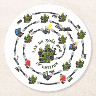 Dessous-de-verre Rond En Papier Dessous de verre LAN de Noël 10e édition