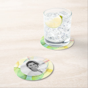 Dessous-de-verre Rond En Papier Dessous de verre modèles photo Anniversaire Thème