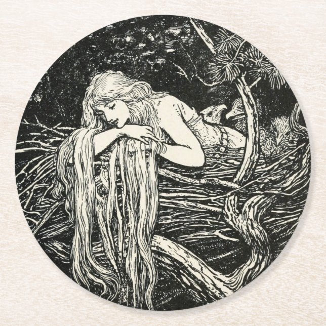 Dessous-de-verre Rond En Papier Dessous de verre papier Art Nouveau (Devant)